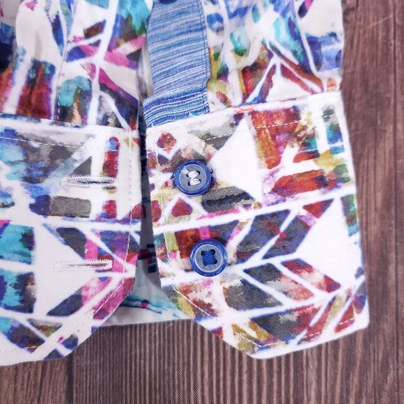 Robert Graham Mens 2XLT Abstract Geometric Colorful Long Sleeve Button Up Shirt - Picture 10 of 16